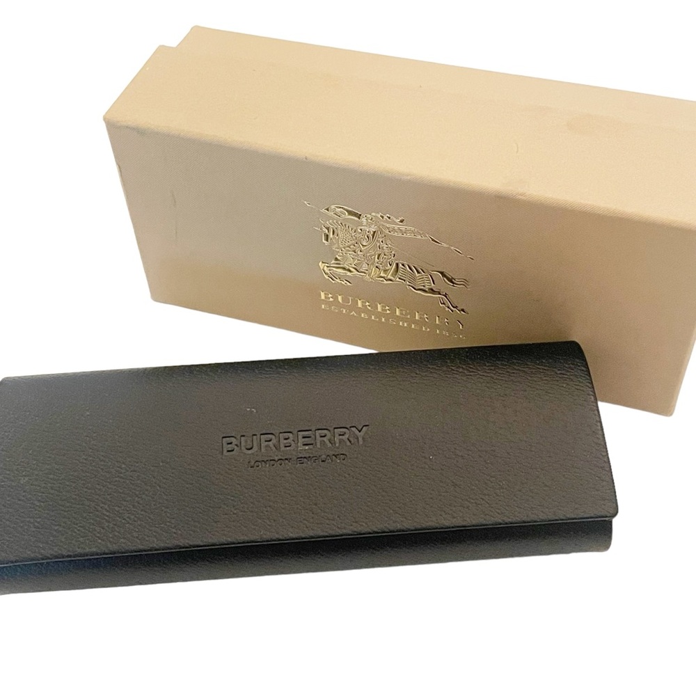 Burberry Hard Leather Empty Glasses Case Travel Velvet‎ Lining Cardboard Box